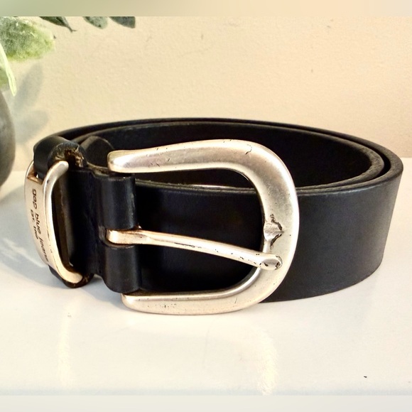 GAP Black Leather Belt with Silver Buckle - Picture 3 of 7